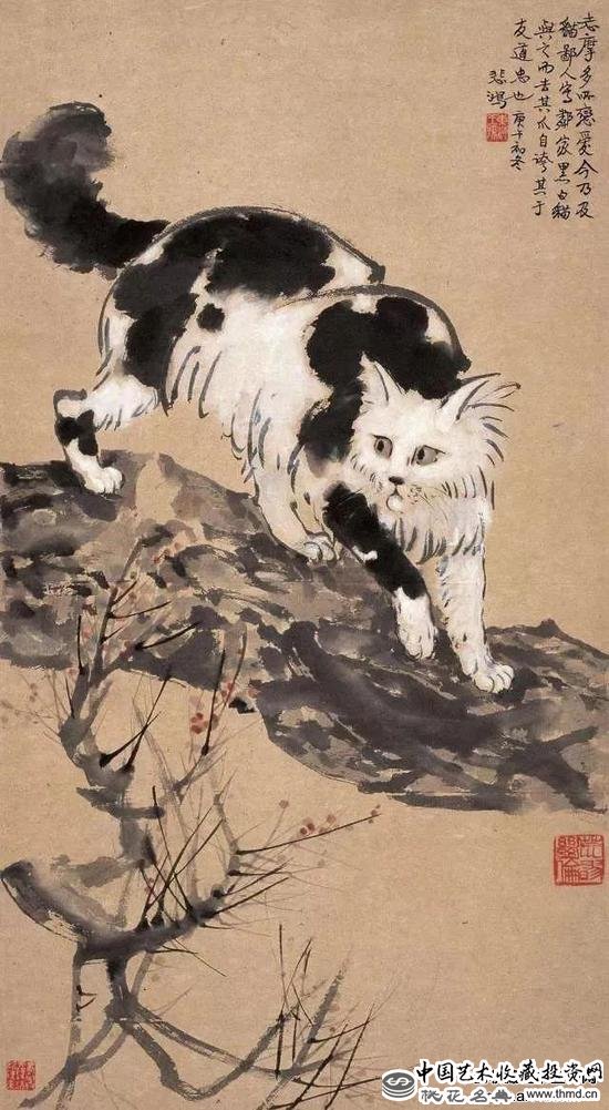 徐悲鸿  猫  84×46cm   纸本立轴  1931年