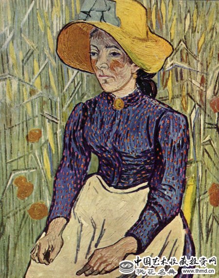 TOP8.《麦前的农妇》(Peasant Woman Against a Background of Wheat，1890)，4750万美元