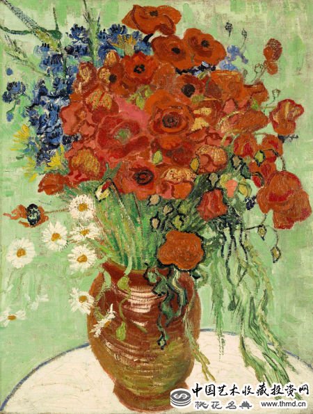TOP4.《雏菊与罂粟花》(Still Life, Vase with Daisies and Poppies，1890)，6176.5万美元